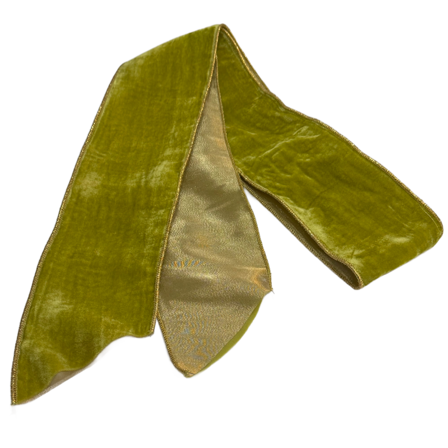 Vintage French Chartreuse Velvet/Gold Wreath Sash