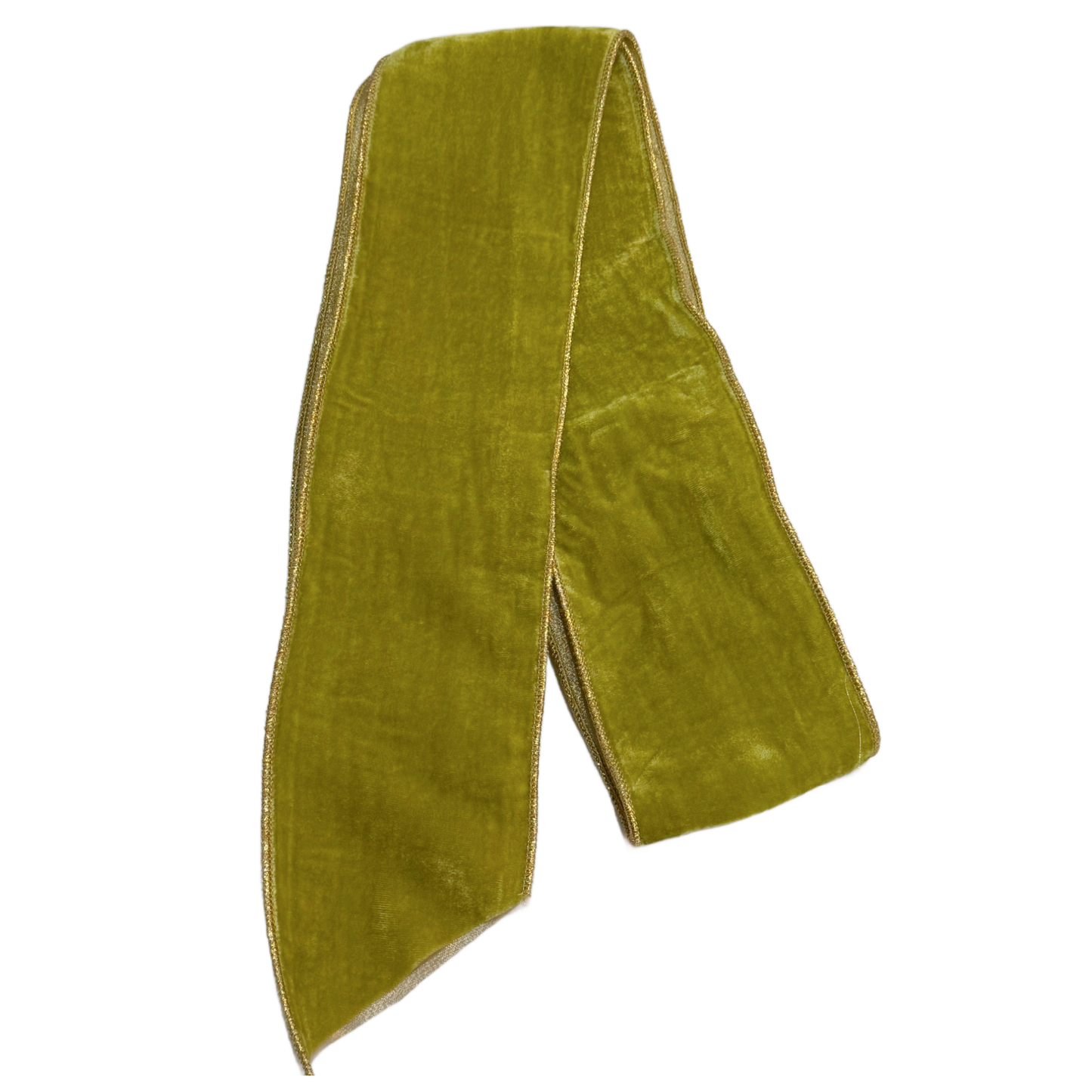 Vintage French Chartreuse Velvet/Gold Wreath Sash