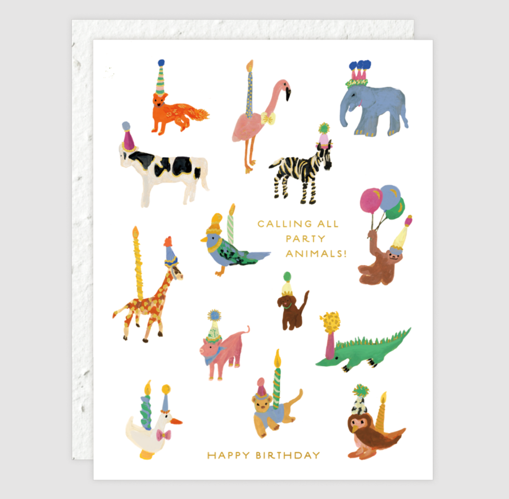 Animal Party Birthday Card