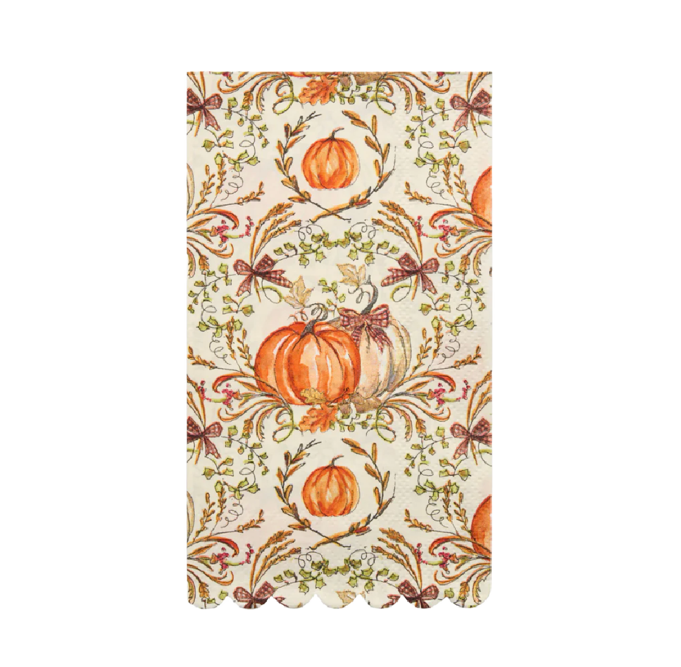 Turkey Gourds Scalloped Edge Guest Towel
