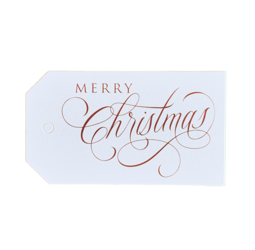 Red Merry Christmas Gift Tag