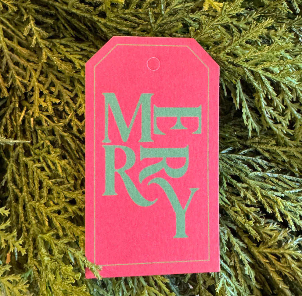 Green Merry Gift Tag