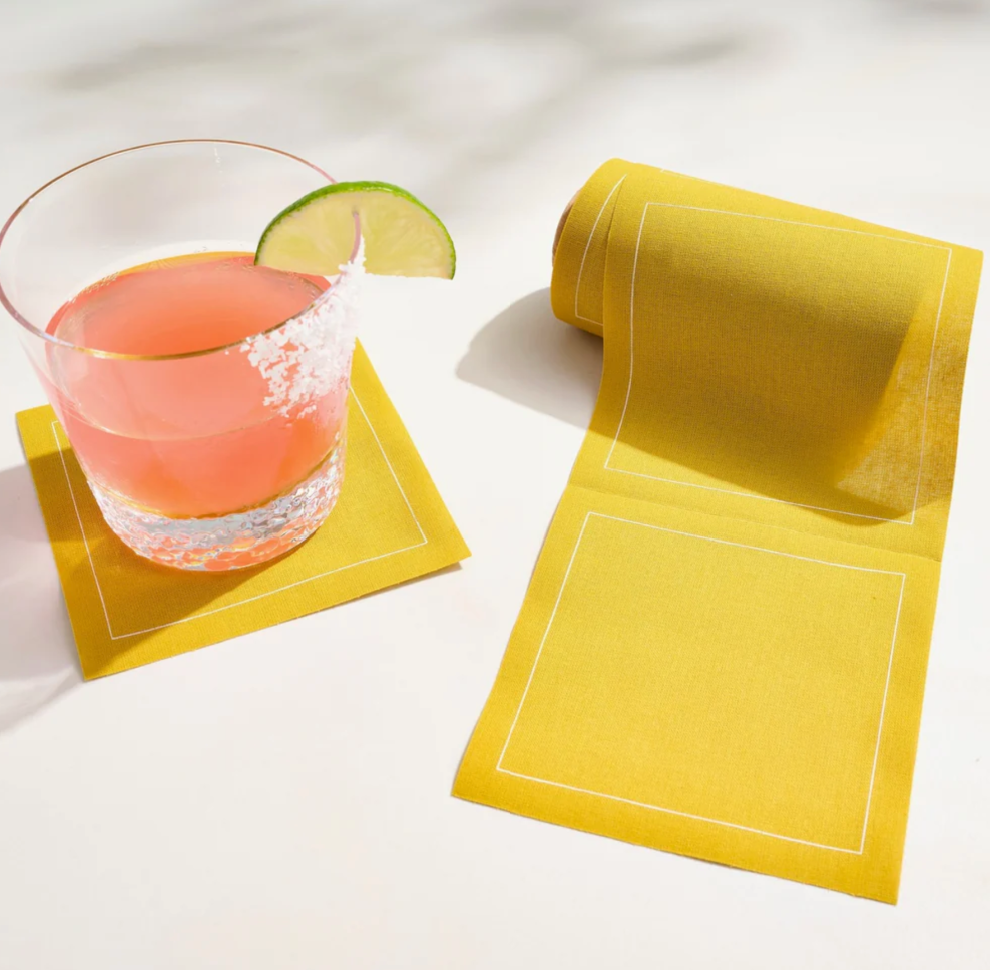 Mustard Yellow (Gold) Cocktail Napkin