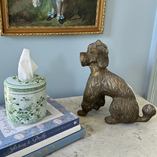 Jade Green Floral Tissue Vessel