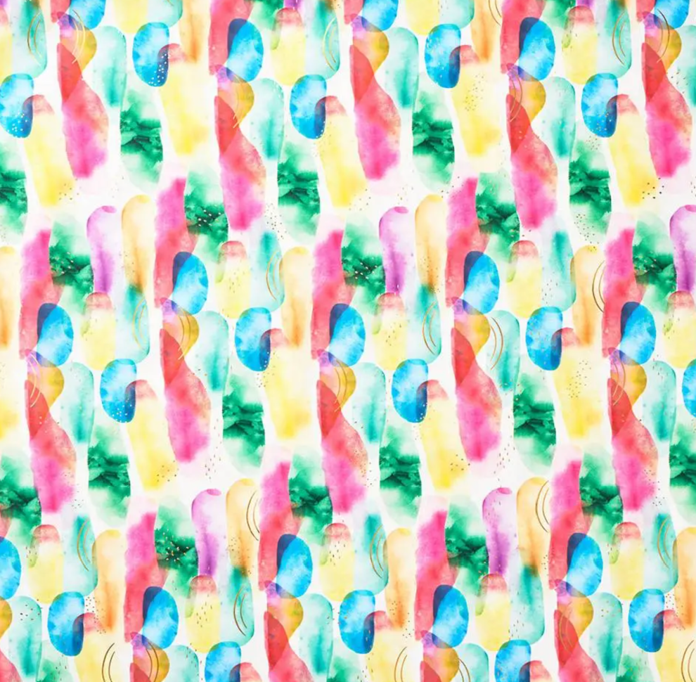 Rainbow Abstract Watercolor Stone Wrapping Paper