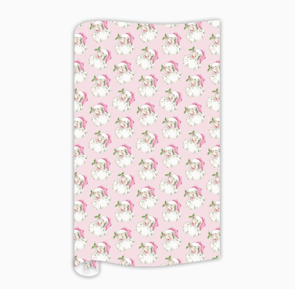 Pink Santa Wrapping Paper