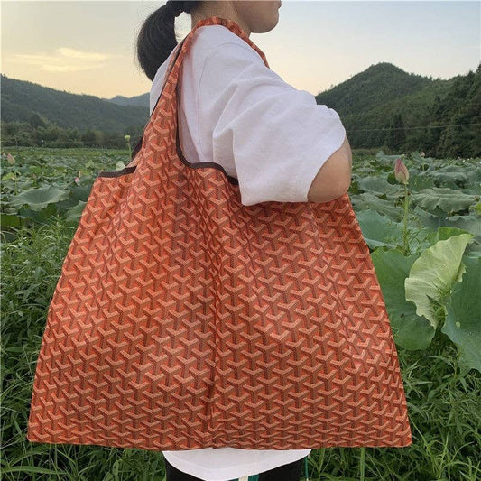 Orange Large Capacity Single Shoulder Shopping Bag