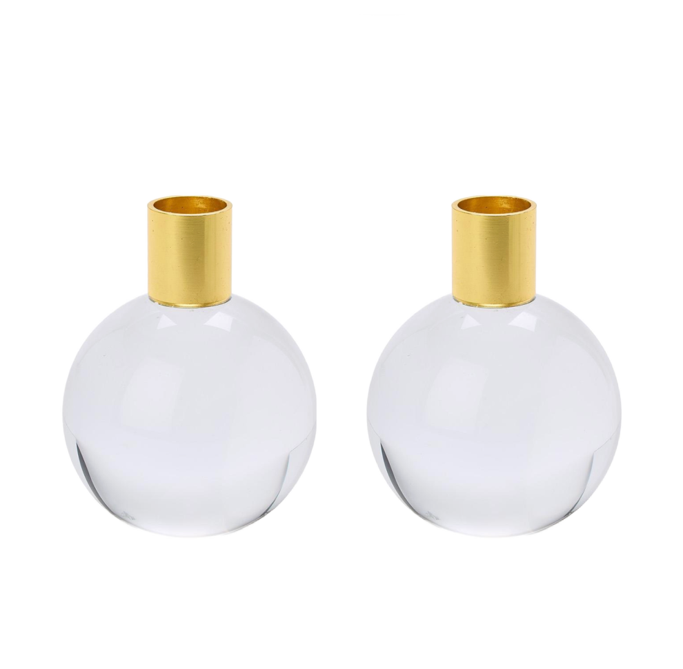 Clear Taper Candleholder (set of 2)