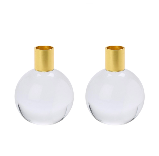 Clear Taper Candleholder (set of 2)
