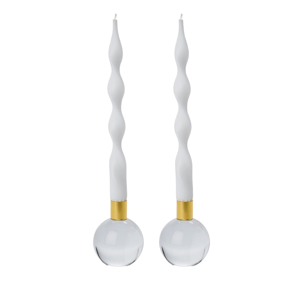 Clear Taper Candleholder (set of 2)