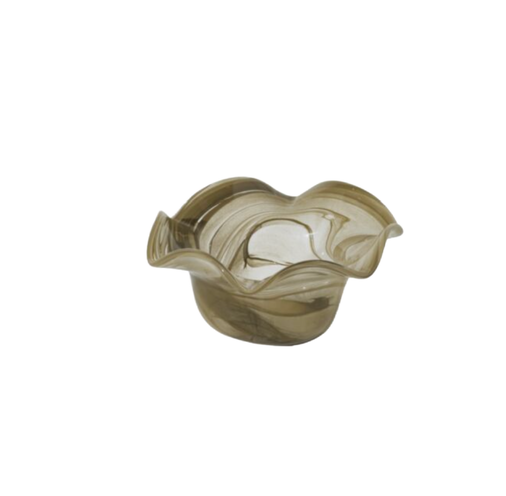 Grey Swirled Glass Bowl