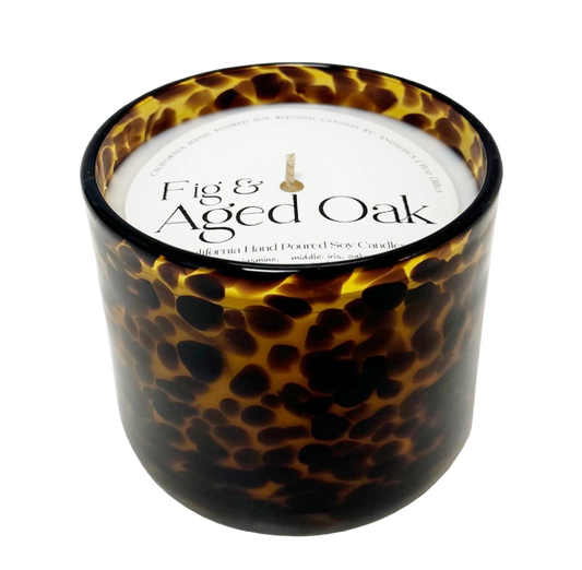 Fig & Aged Oak Amber Tortoise Soy Blend Candle