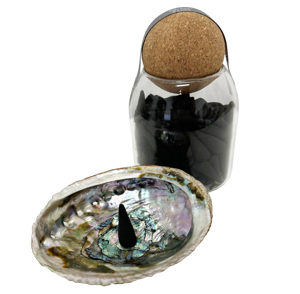 Incense Cones In Jar: Tobacco & Teakwood Fragrance