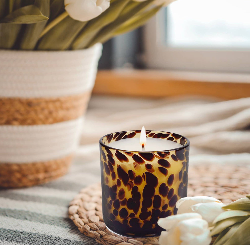Fig & Aged Oak Amber Tortoise Soy Blend Candle