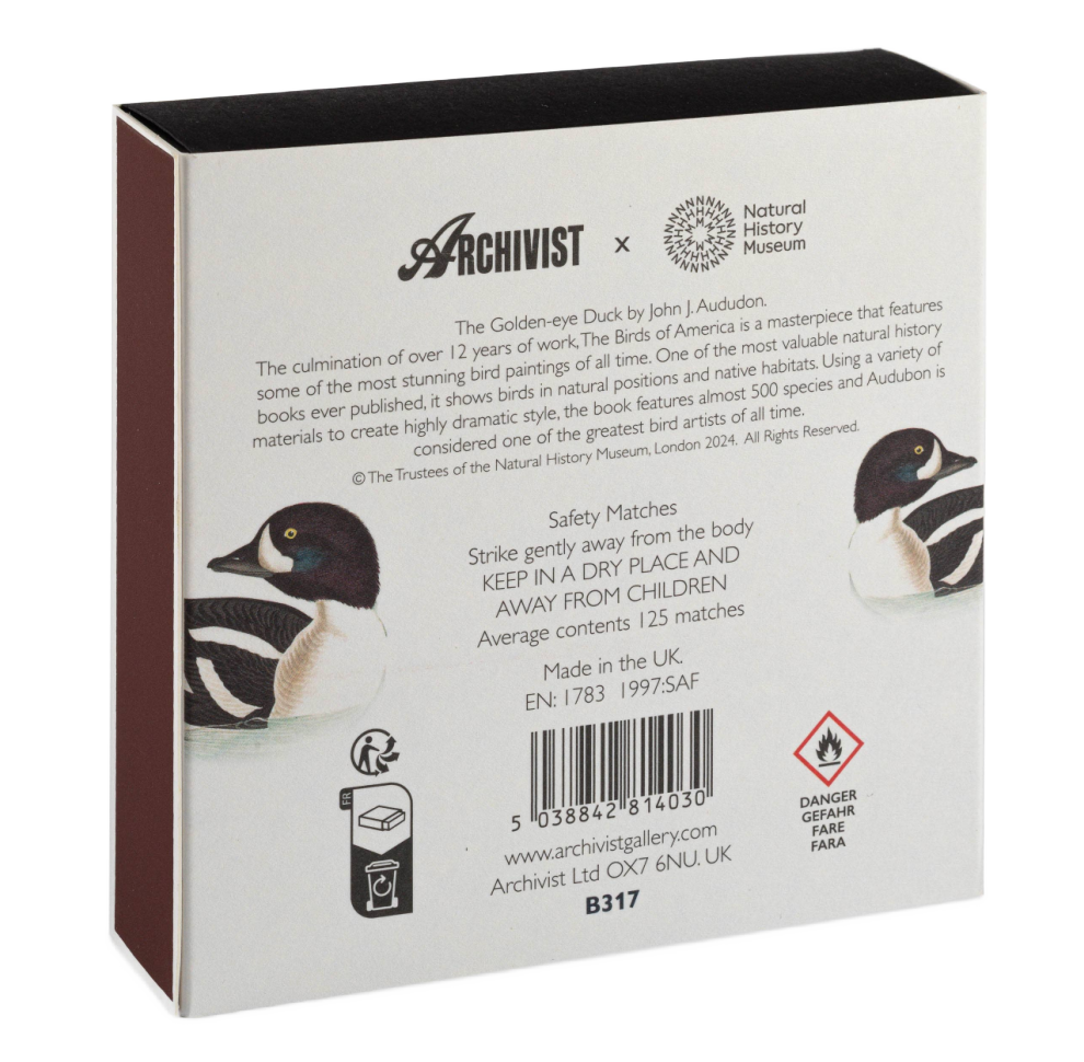 Golden-Eye Duck Square Safety Matches
