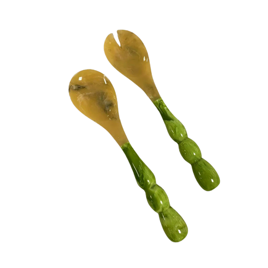 Green Resin Salad Servers