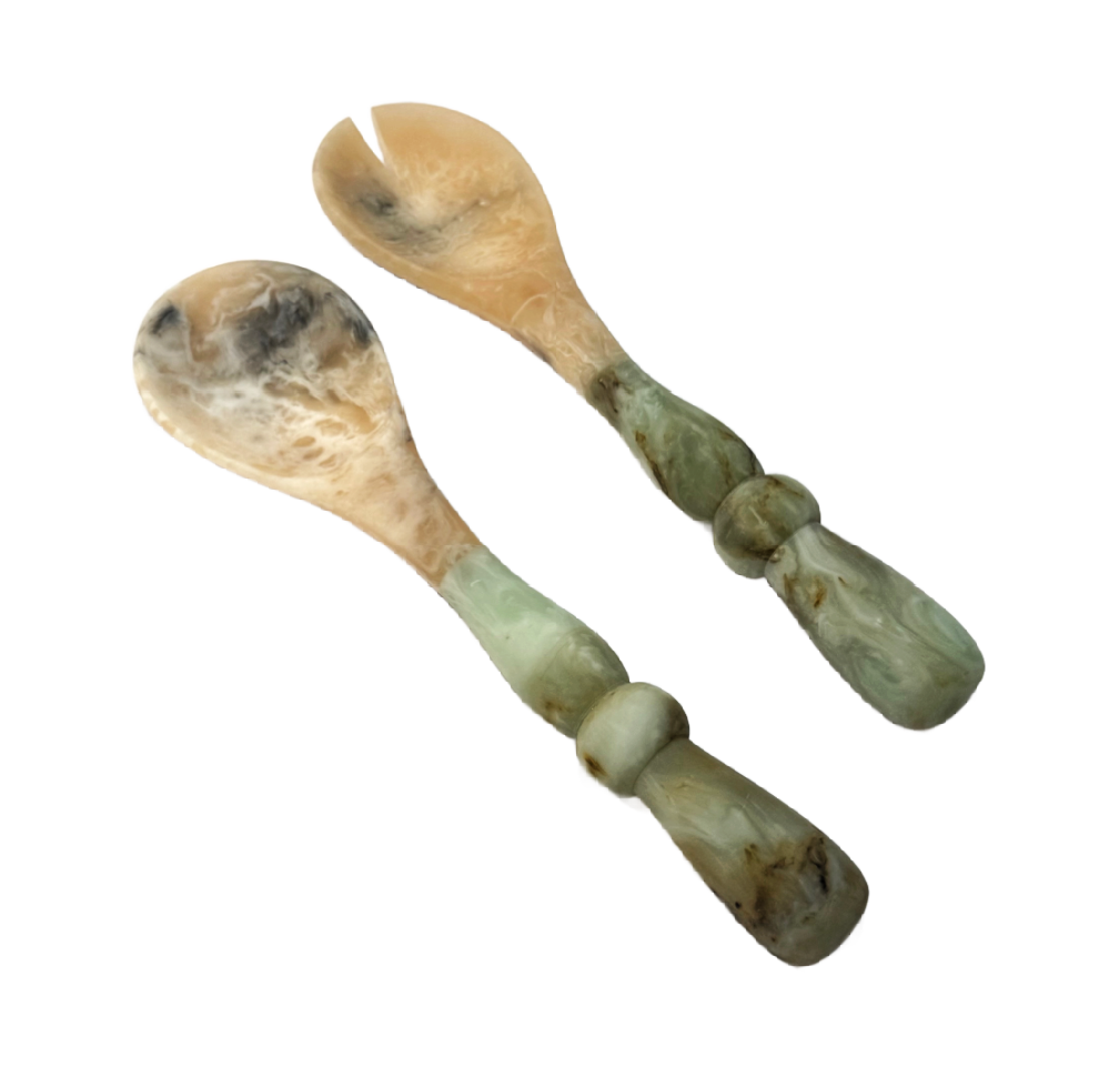 Giada Jade Swirl Large Resin Salad Servers