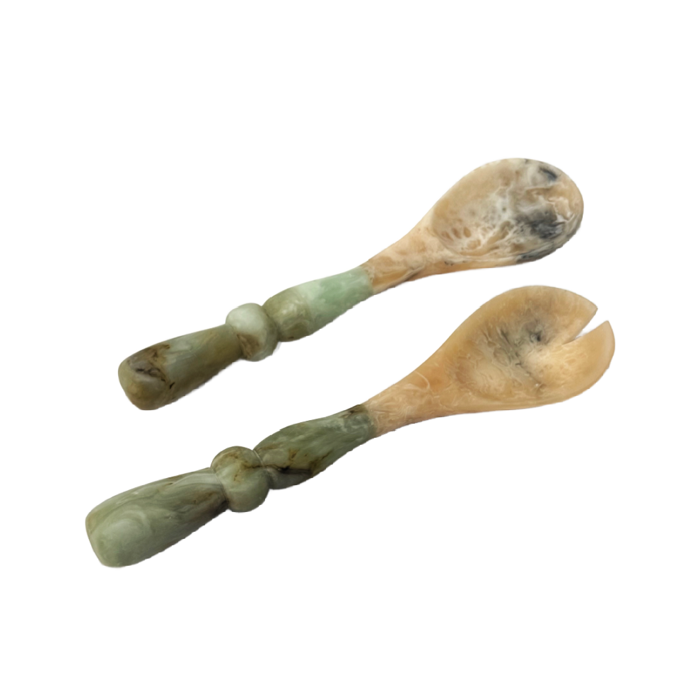 Giada Jade Swirl Large Resin Salad Servers