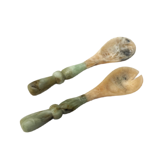 Giada Jade Swirl Large Resin Salad Servers