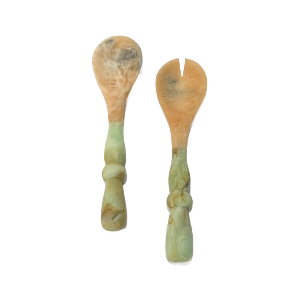Giada Jade Swirl Large Resin Salad Servers