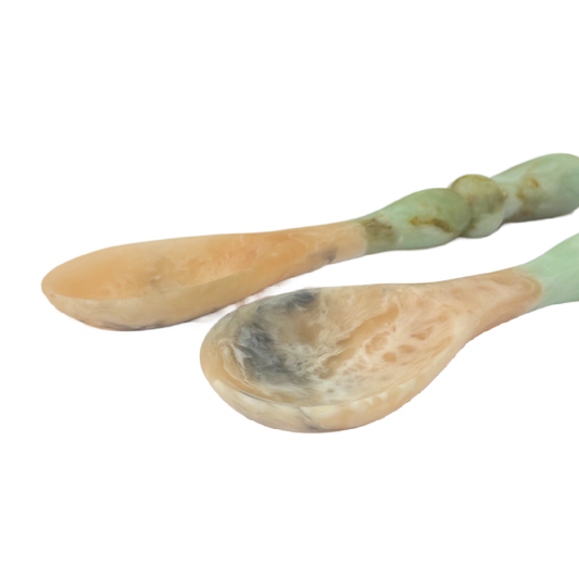 Giada Jade Swirl Large Resin Salad Servers