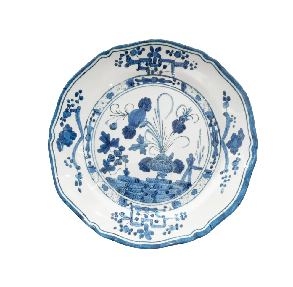 Faenza 9" Salad Plate - Set of 4 White and Blue