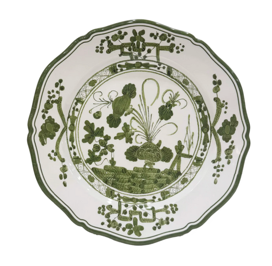 Faenza 11" Dinner Plates - Set of 4 White and Green