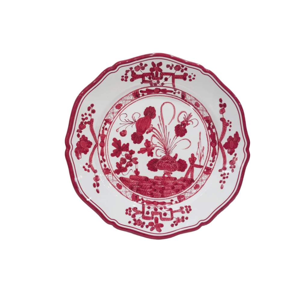 Faenza 9" Salad Plate - Set of 4 - Dark Pink and White