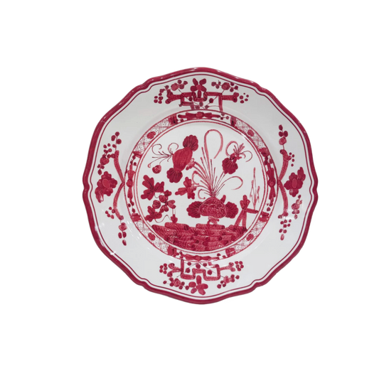 Faenza 9" Salad Plate - Set of 4 - Dark Pink and White