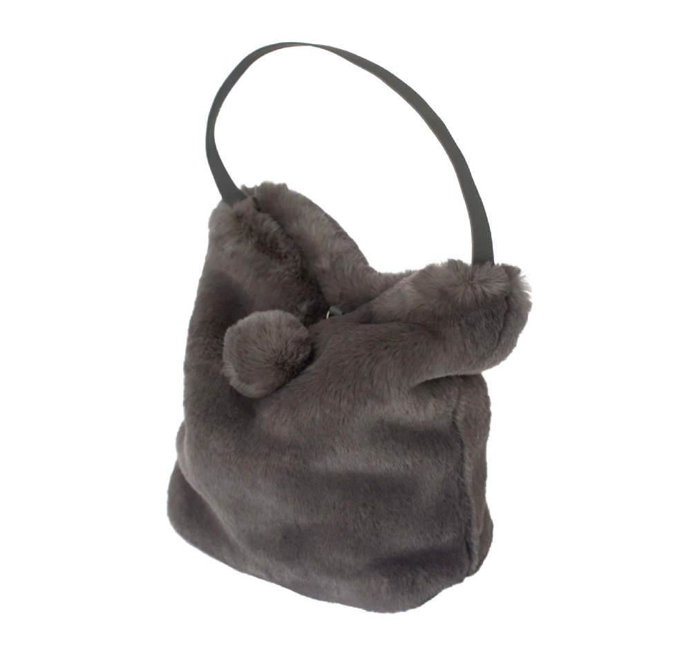 Maison Prélonge Grey Faux Fur Bag