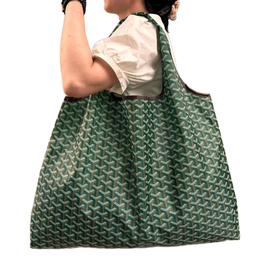 Deep Green Large Capacity Single Shoulder Shopping Bag