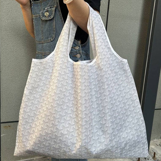 White Large Capacity Single Shoulder Shopping Bag