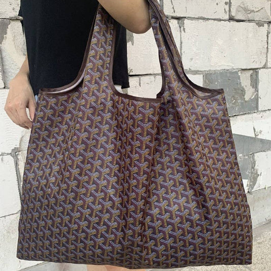 Brown Large Capacity Single Shoulder Shopping Bag