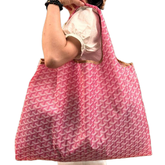 Pink Large Capacity Portable Shoulder Shopping Bag
