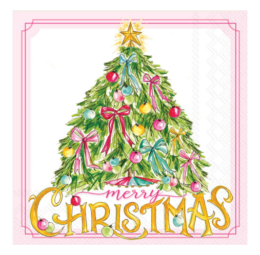 Vintage Ornaments & Tree Cocktail Napkin