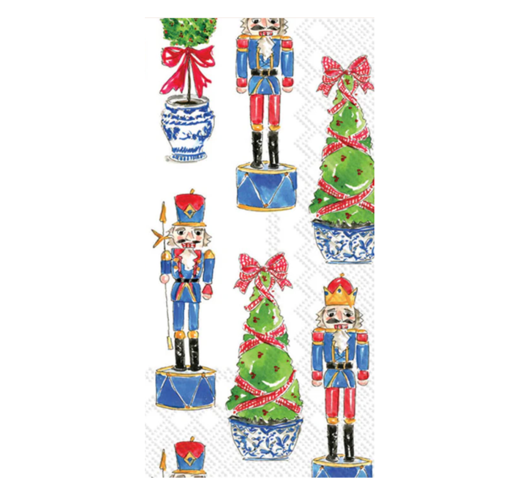 Nutcrackers And Topiary Guest Towels