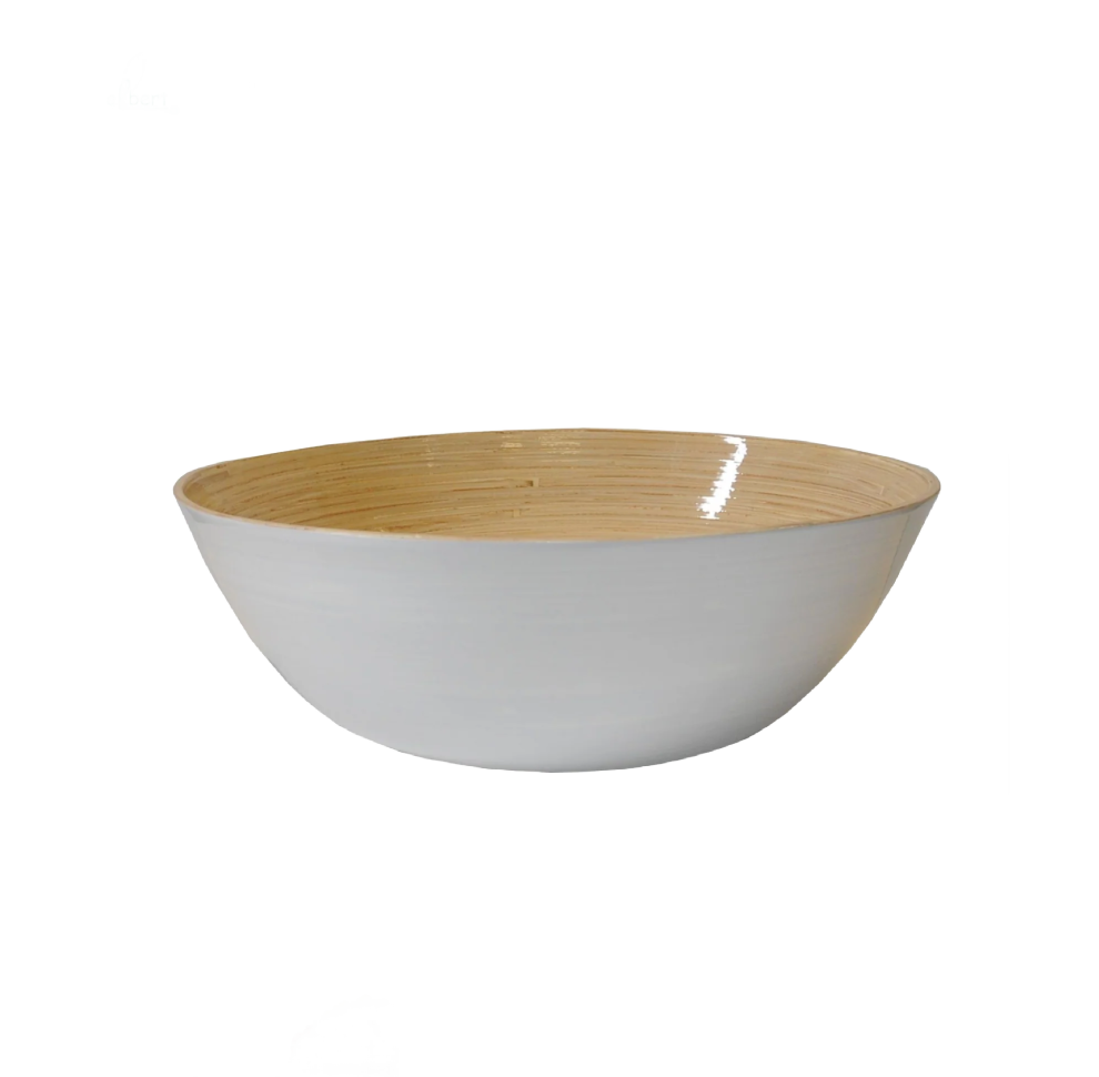 White Bamboo Party Bowl