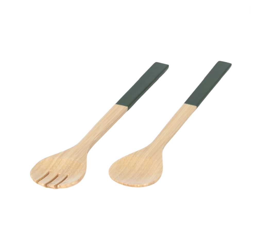 Grass Green Bamboo Salad Servers
