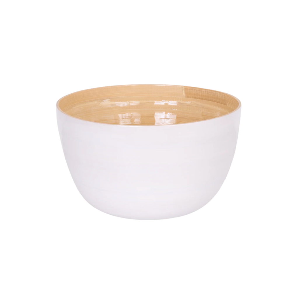 White Bamboo Mixing Bowl