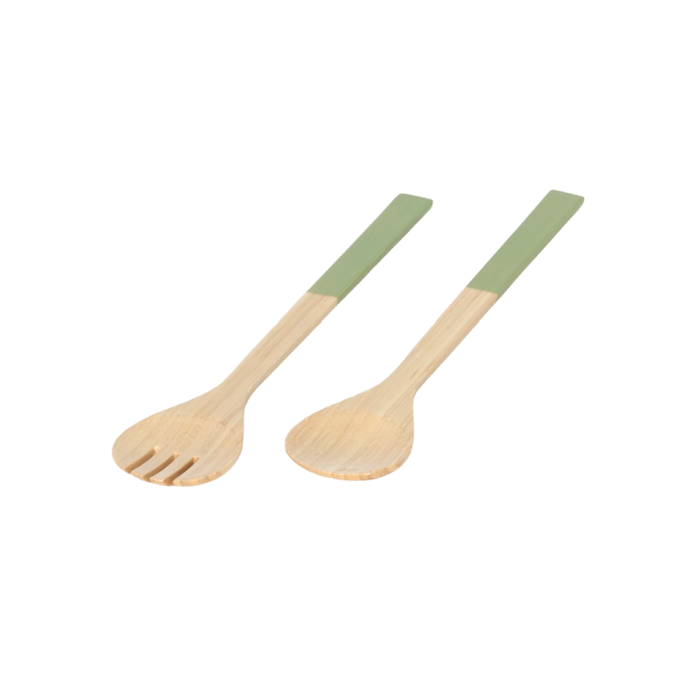 Pastel Green Bamboo Salad Servers