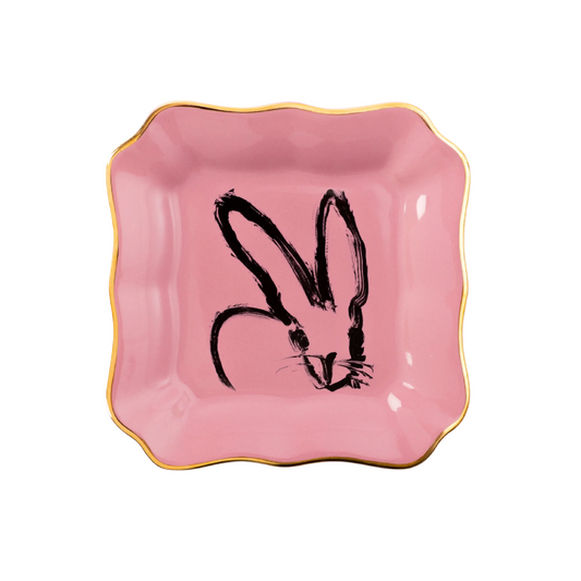 Hunt Slonem |Pink Bunny Portrait Plate