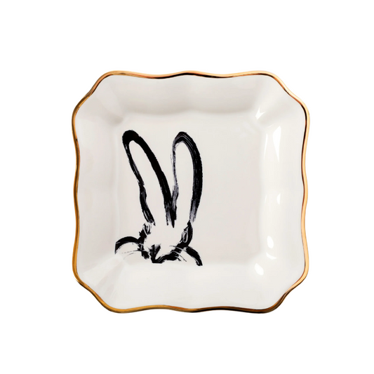 Hunt Slonem | White Bunny Portrait Plate