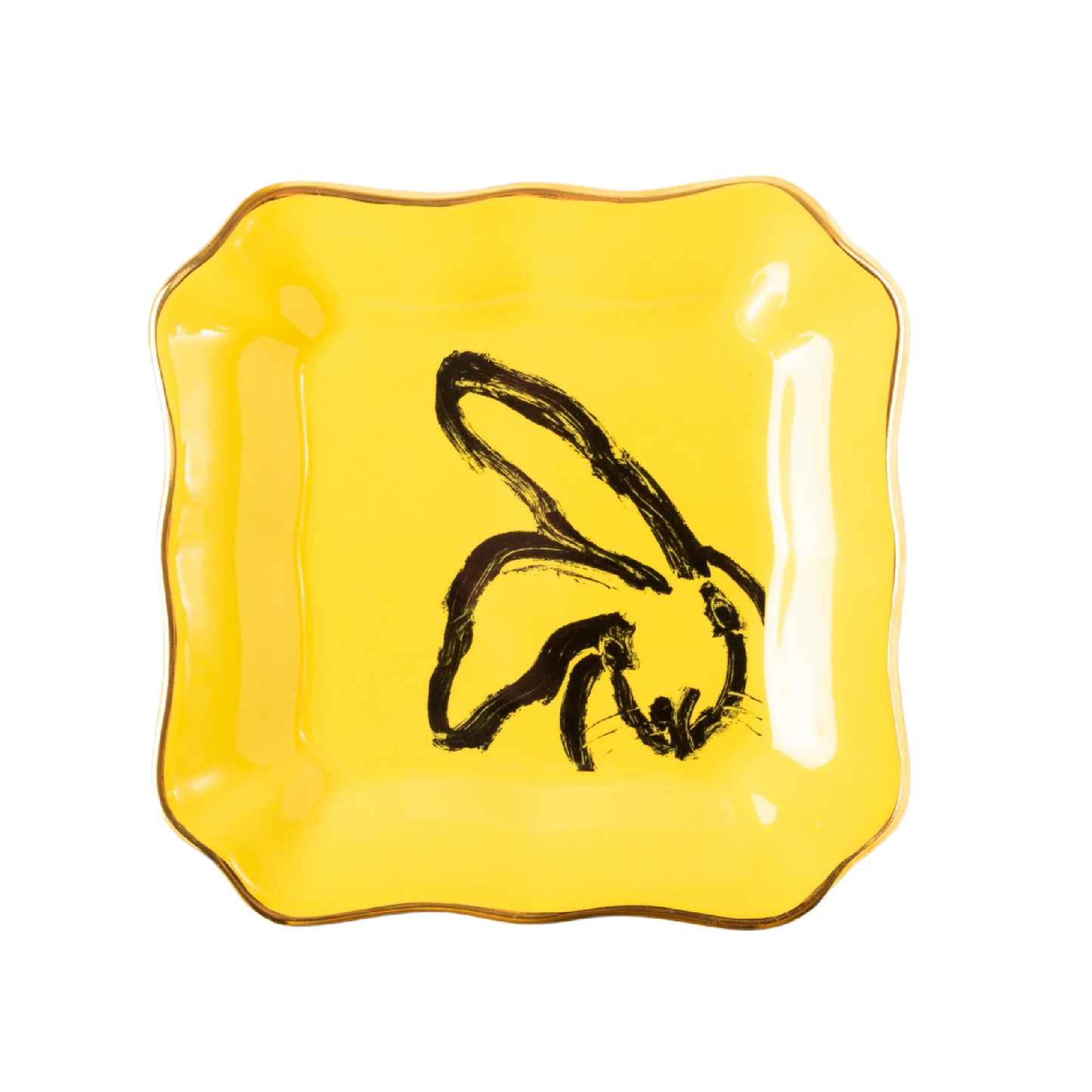 Hunt Slonem | Yellow Bunny Portrait Plate