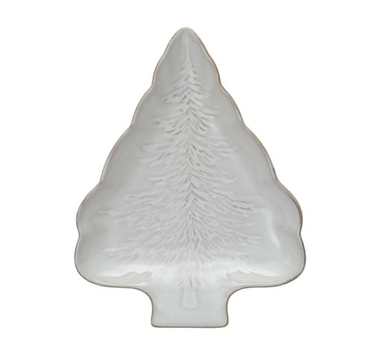 Stoneware Tree Shaped Plate