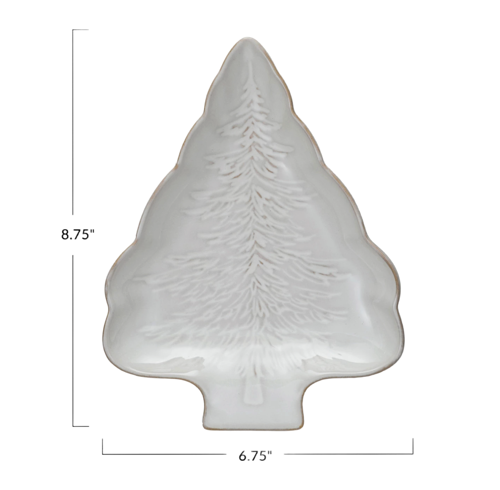 Stoneware Tree Shaped Plate