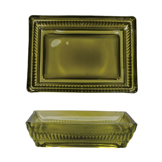 Olive Glass Soap Dish