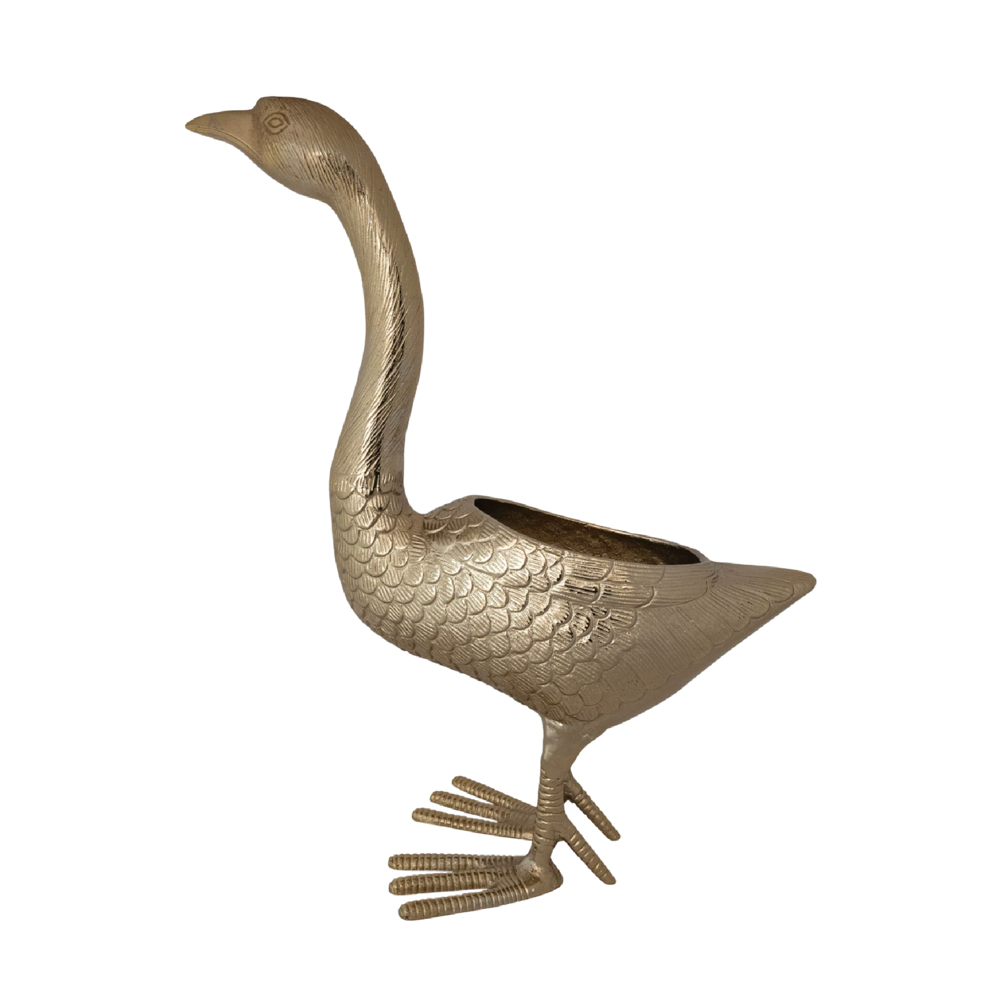 Gold Finish Goose Shaped Planter/Container