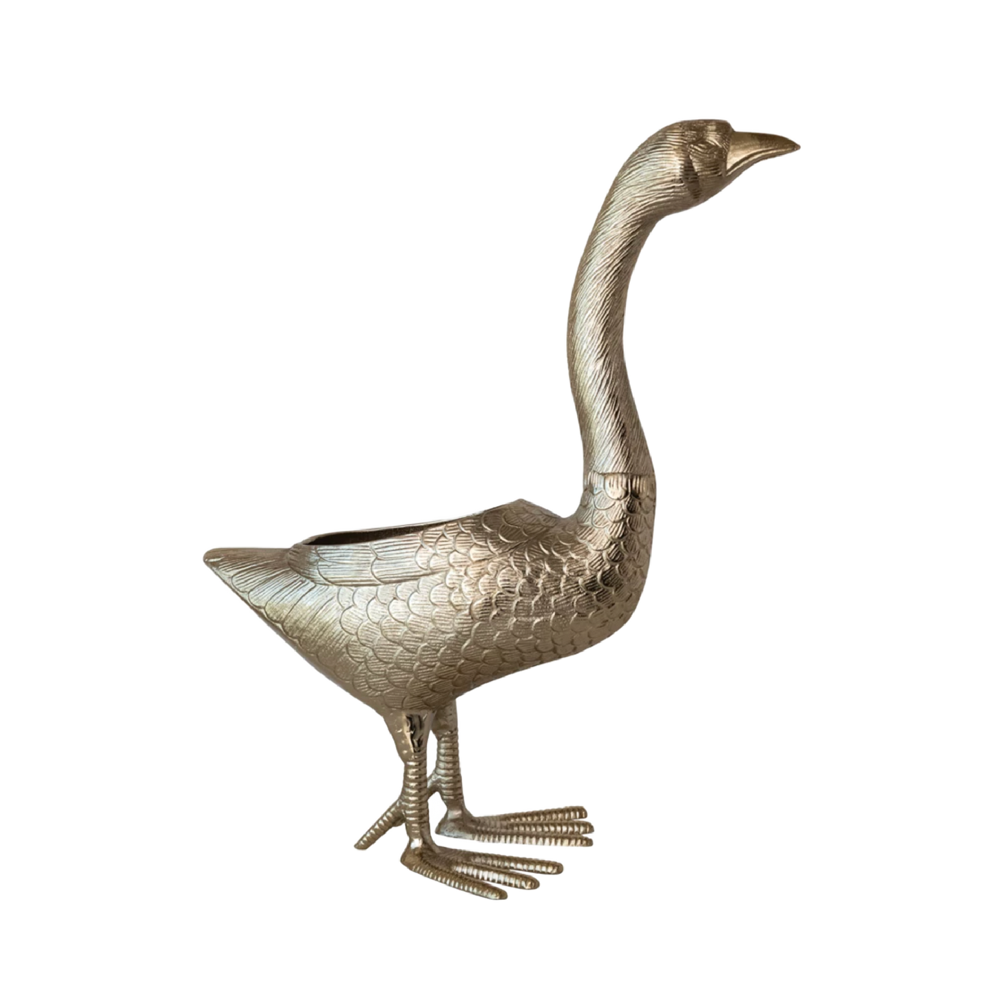 Gold Finish Goose Shaped Planter/Container