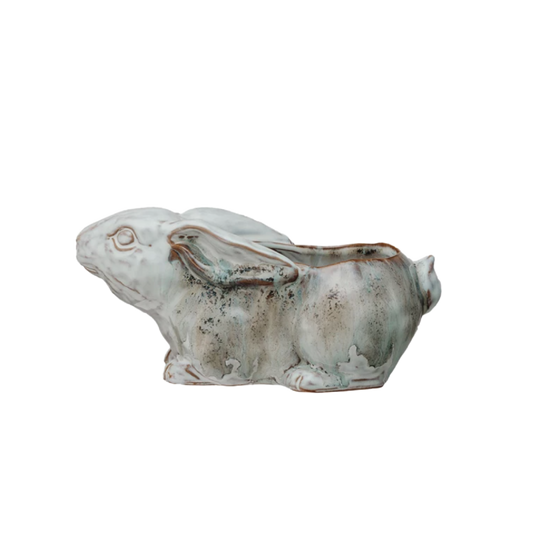 Stoneware Rabbit Planter