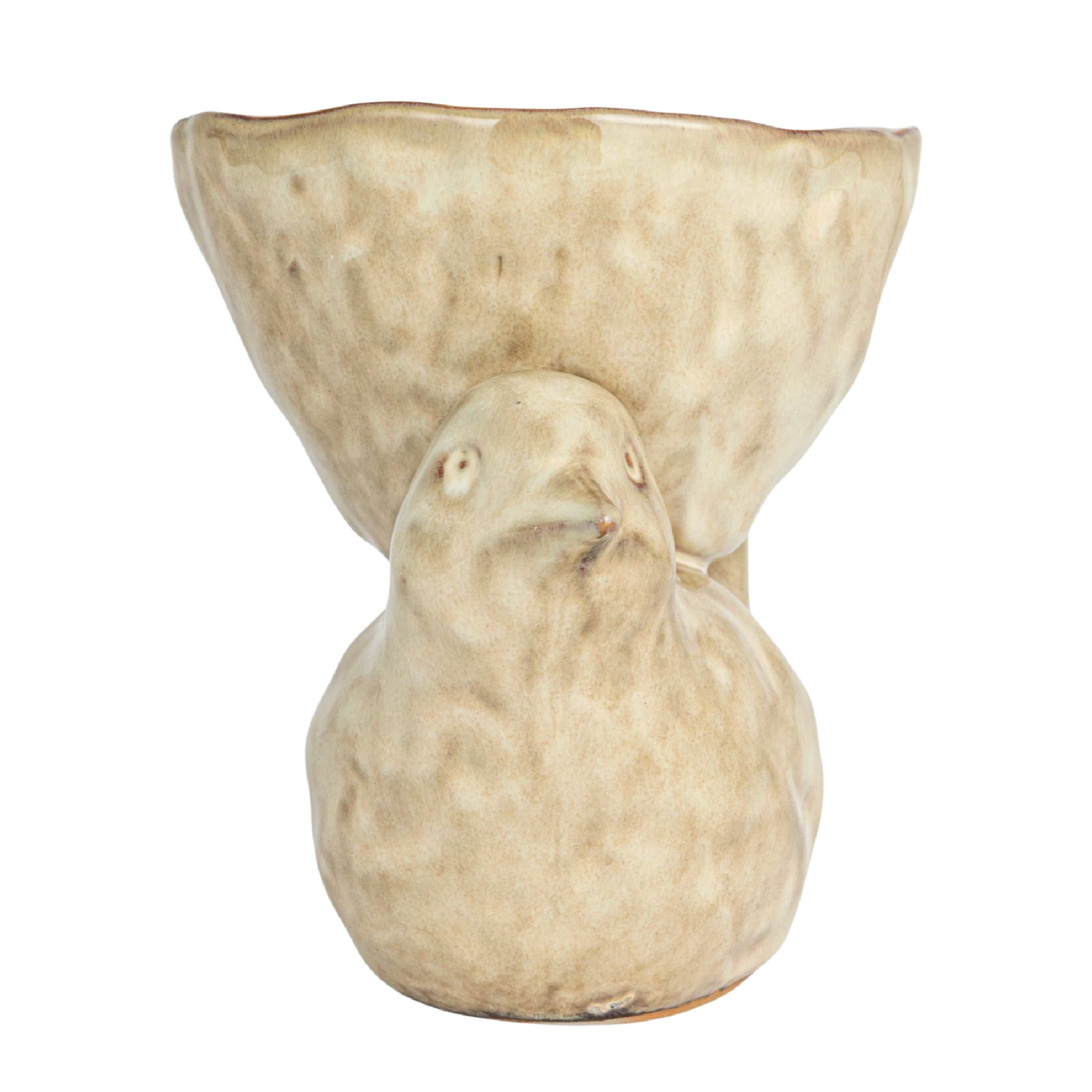 Cream Stoneware Bird w/ Bowl